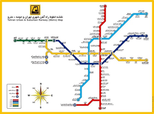 دانلود نقشه خطوط متروی تهران سال 97 با کیفیت بالا